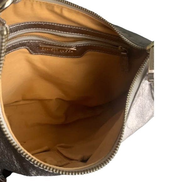 Elliot Lucca Short Strap Leather Mini Hobo Bag Pewter Ladies Short Strap Handbag - Picture 6 of 11